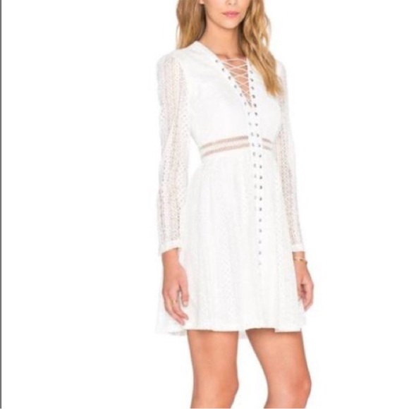 Revolve BardotDress Women Size 8 Gigi Deluxe Bohemian Crochet Cream Color - Picture 1 of 15